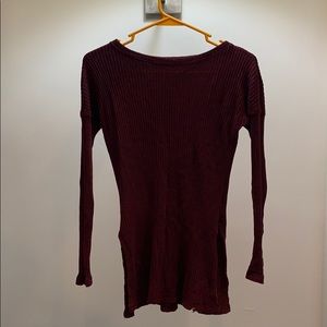 ZARA MAROON BASIC LONG SLEEVE
